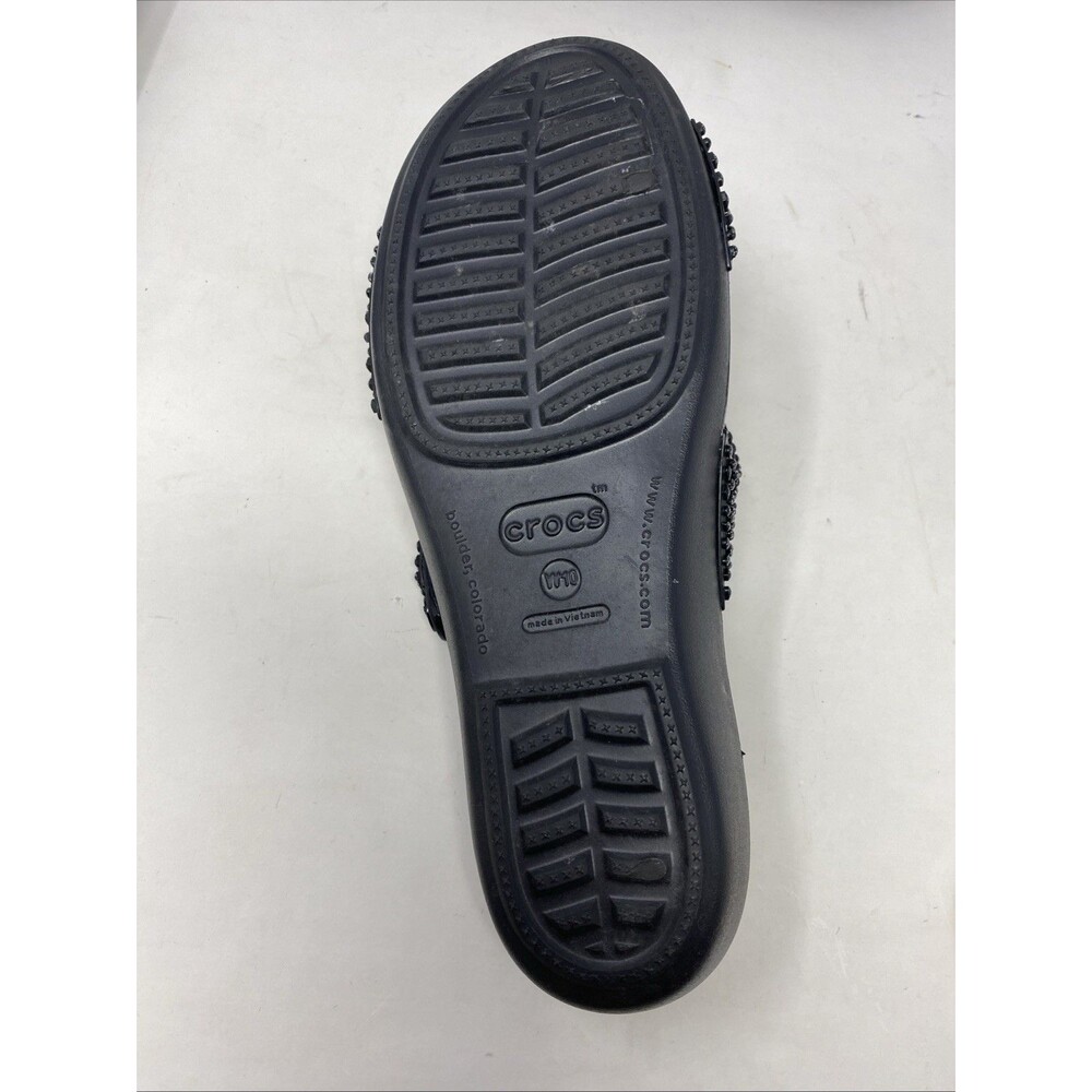 Crocs Patricia Strappy Sandals Women’s 10 Black Bead Wedge Summer Comfort Casual - Picture 6 of 7